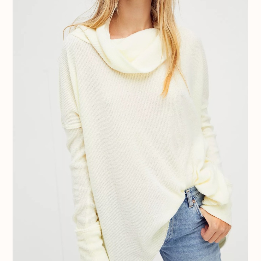 Free People Rosa Ribbed long sleeve in cactus milk